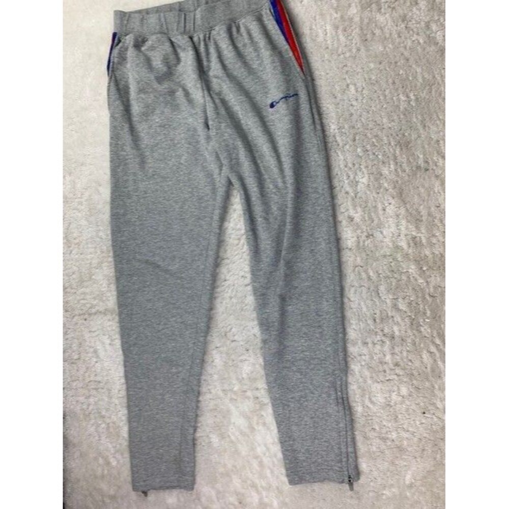 Champion Size M Mens Activewear Pants Sweatpants Gray Zipper Ankles Pockets